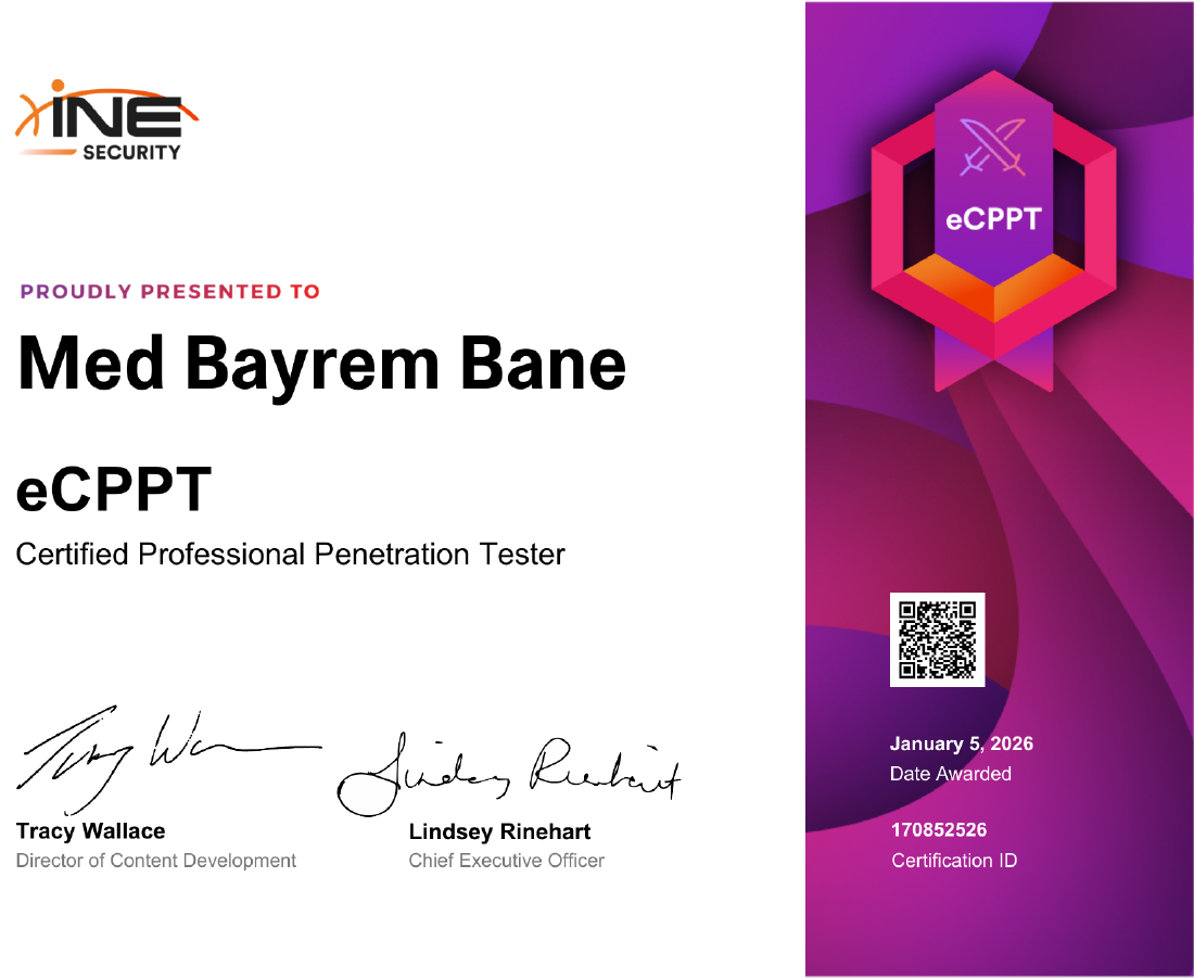 eCPPTv3 — Certified Professional Penetration Tester certificate