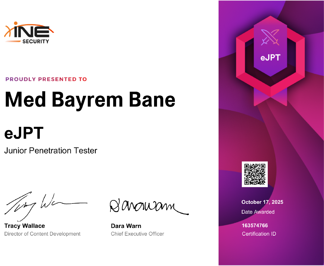 eJPTv3 — Junior Penetration Tester certificate