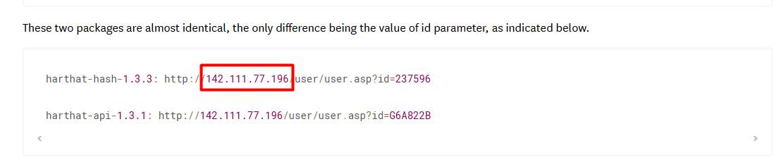 Evidence showing the C2 server IP address that served the additional payload
